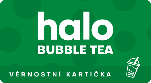 Věrnostní kartička halo BUBBLE TEA — přední strana